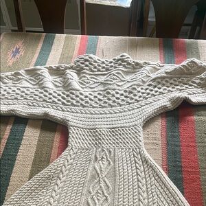 Elegant Cream Cable Knit Sweater dress